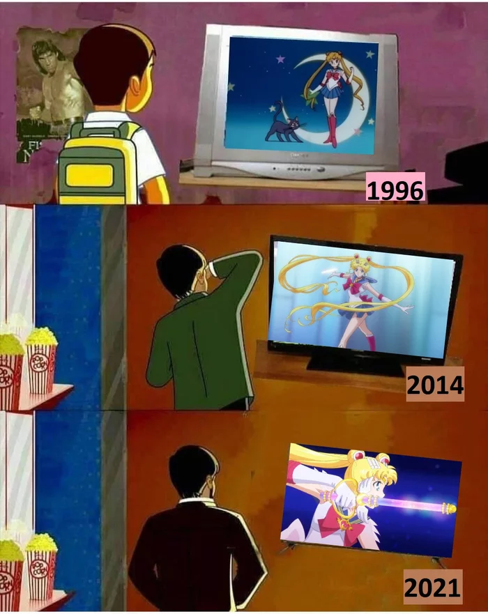 Through the years - Anime, Sailor Moon, Anime art, Nostalgia, Childhood of the 90s, Sailor Moon Eternal, Sailor Moon Crystal