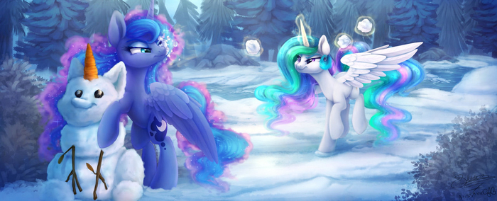 WinterFun My Little Pony, Princess Luna, Princess Celestia, Alissa1010