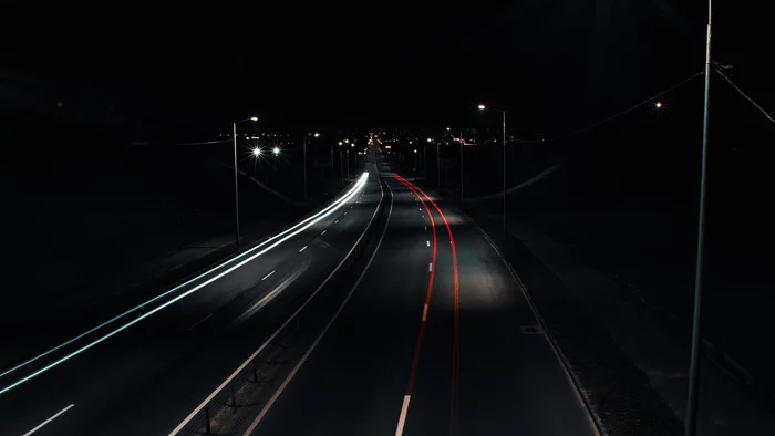 City lights at night [2] - My, Long exposure, Nikon, Mogilev, Republic of Belarus, Night, Road, The photo