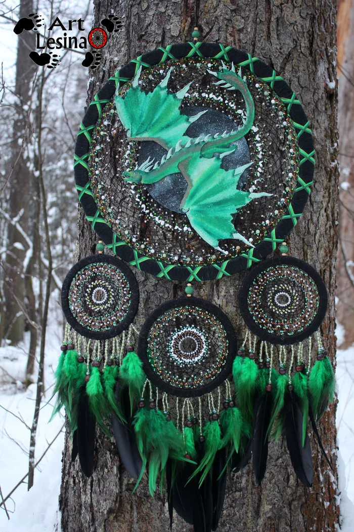 Keeper of Forest Treasures - My, The Dragon, Dreamcatcher, Presents, Indians, Needlework, Needlework without process, Longpost