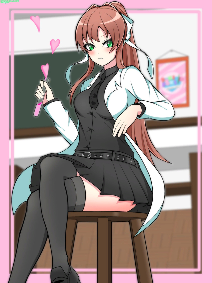     Doki Doki Literature Club, Monika, Anime Art, ,  