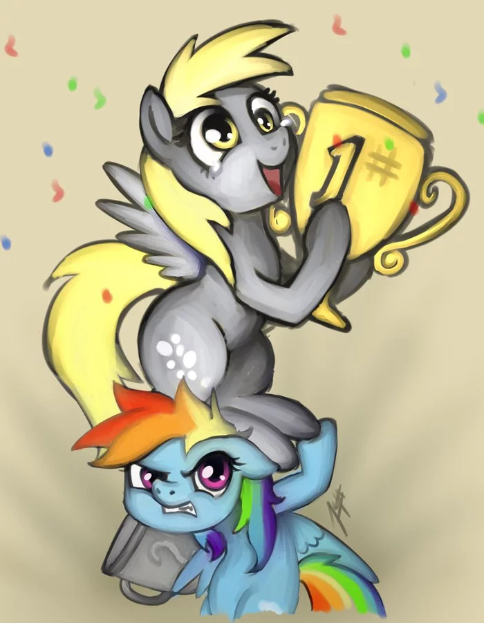 Winner - My little pony, Derpy hooves, Rainbow dash, Zetamad