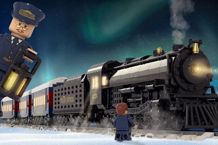The Polar Express goes for a drive under my tree :) - My, Lego, A train, Polar Express