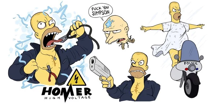 Homer Simpson's adrenaline - NSFW, Art, Comics, Hellonearth-Iii, Adrenalin, Adrenaline high tension, The Simpsons, Homer Simpson