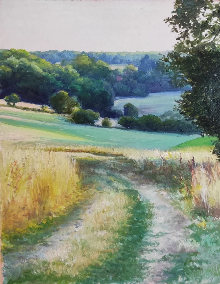 Landscape 18x24 - My, Oil paints, Landscape, Painting, Oil painting, Meadow