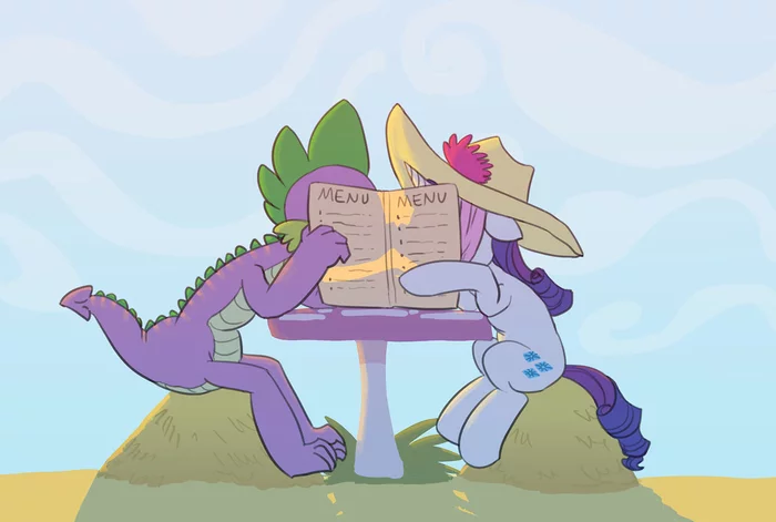 Table for two - My little pony, Rarity, Spike, Siansaar