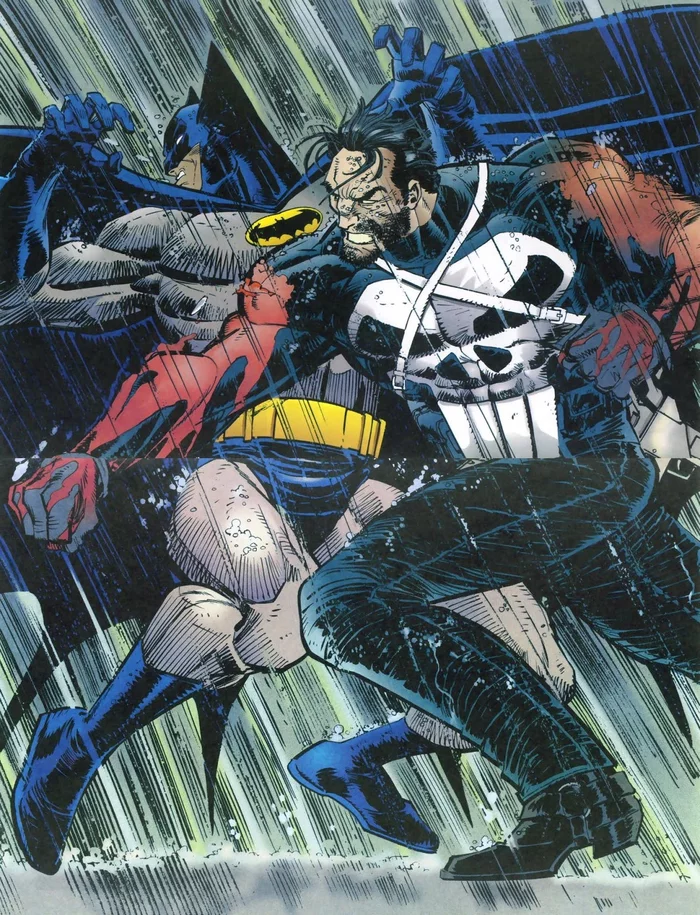 Killer vs detective - Batman, The punisher, Dc comics, Marvel, Comics, Moment, Crossover, Fight, Longpost