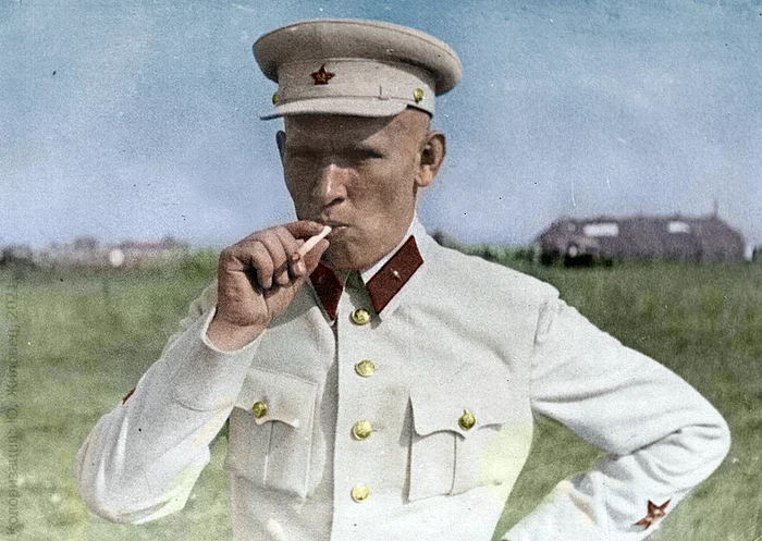 Brigadier commissar V.K. Shmanenko - My, Images, Story, Old photo, Colorization, the USSR, Red Army, Military uniform