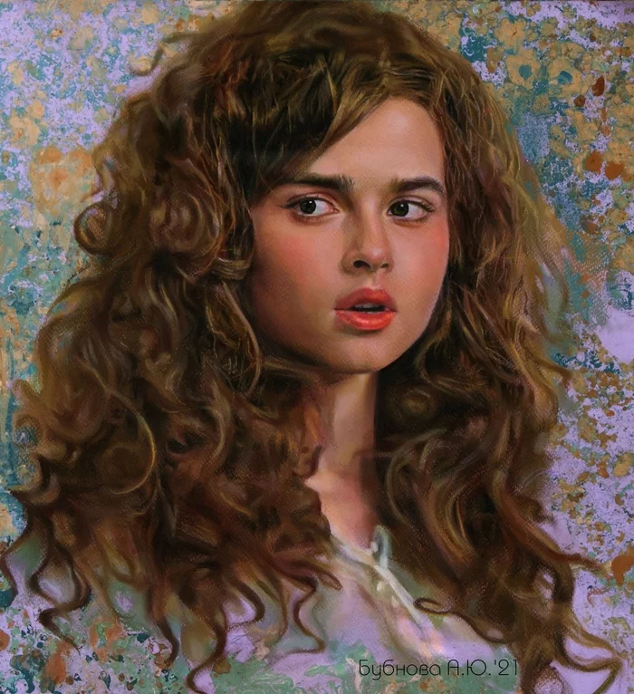 Pastel portrait. Helena Bonham Carter - My, Anna Bubnova, Helena Bonham Carter, Portrait, Celebrities, Dry pastel, Portrait by photo, Longpost