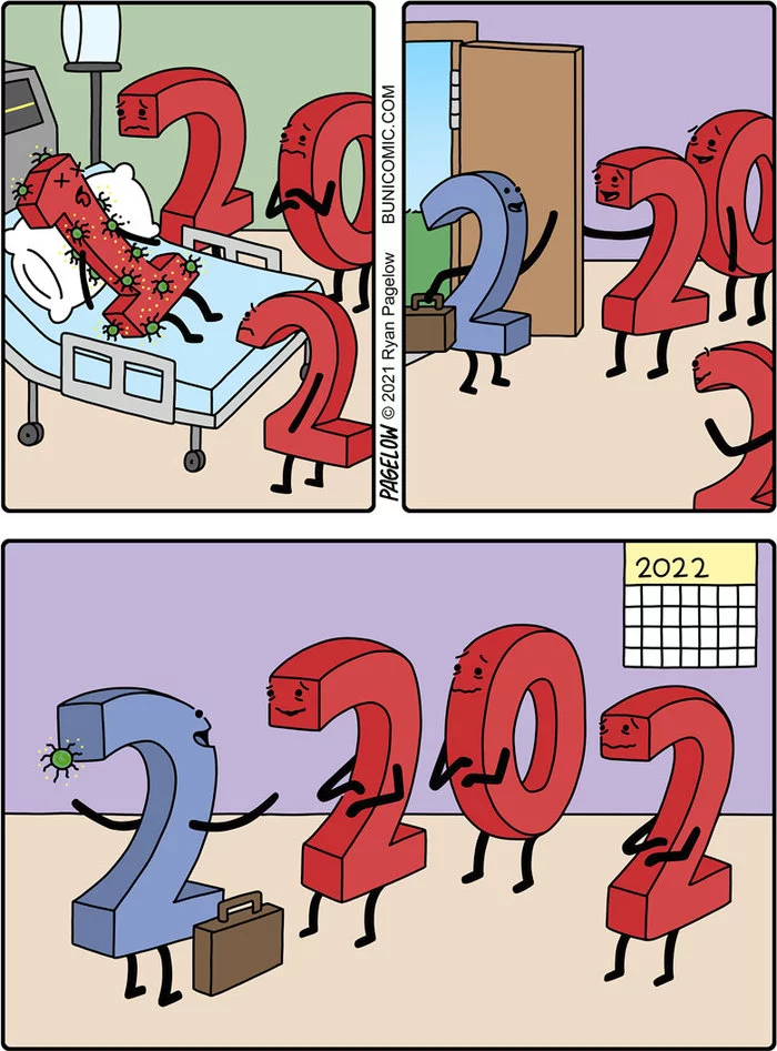 What will the year 2022 bring us? - Buni, Pagelow, 2022, What will happen, Coronavirus, Comics