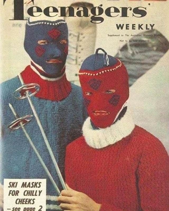 1960s fashion. Winter masks - Clippings from newspapers and magazines, 60th, Longpost