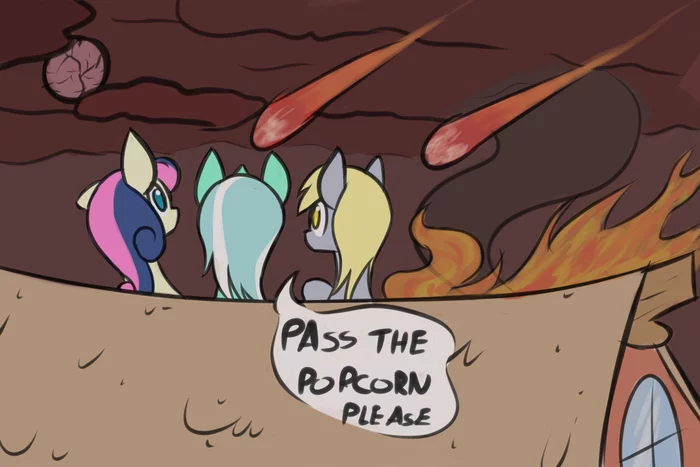 Typical Tuesday in Ponyville - My little pony, Lyra heartstrings, Bon bon, Derpy hooves