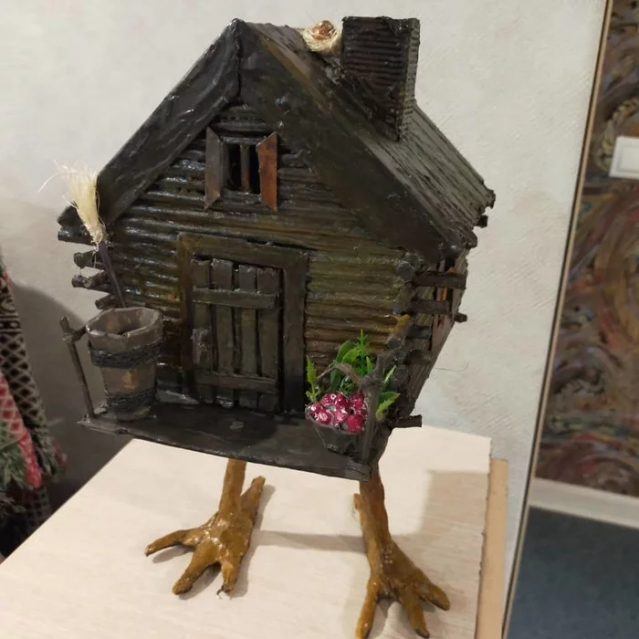 Baba Yaga's hut - My, Baba Yaga, Needlework without process, A hut on chicken legs, Longpost