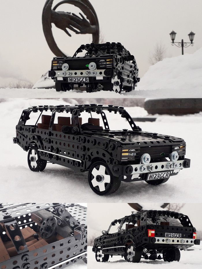 1991 Range Rover CSK из металлического конструктора, проволоки, резины, кожи и картона