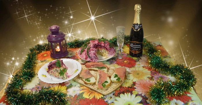 New Year's table - My, New Year, Presents, Holidays, Christmas tree