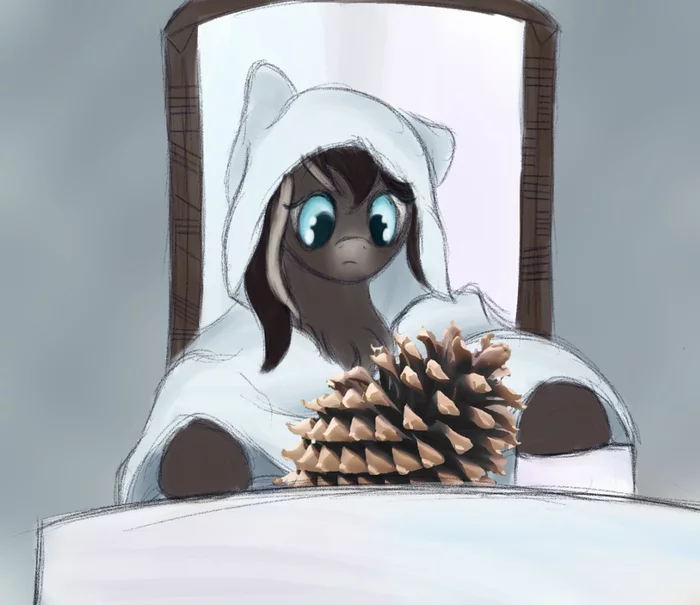 Pounding My Шишка - My Little Pony, Original Character, Snow Pony, Pondering My Orb