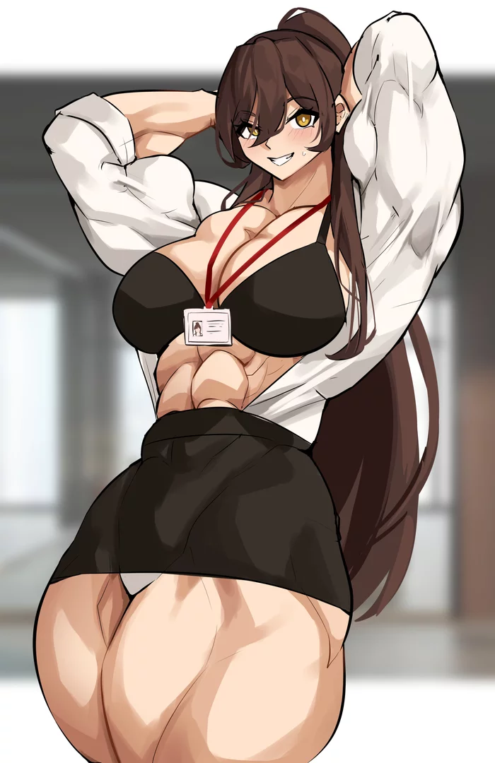 I heard you like muscular ladies, can you give me a raise? - Girls, Strong girl, Musctonk, Muscleart, Sleep-Sleep, Extreme muscles, Anime, Anime art, Art, Body-building, Bodybuilders