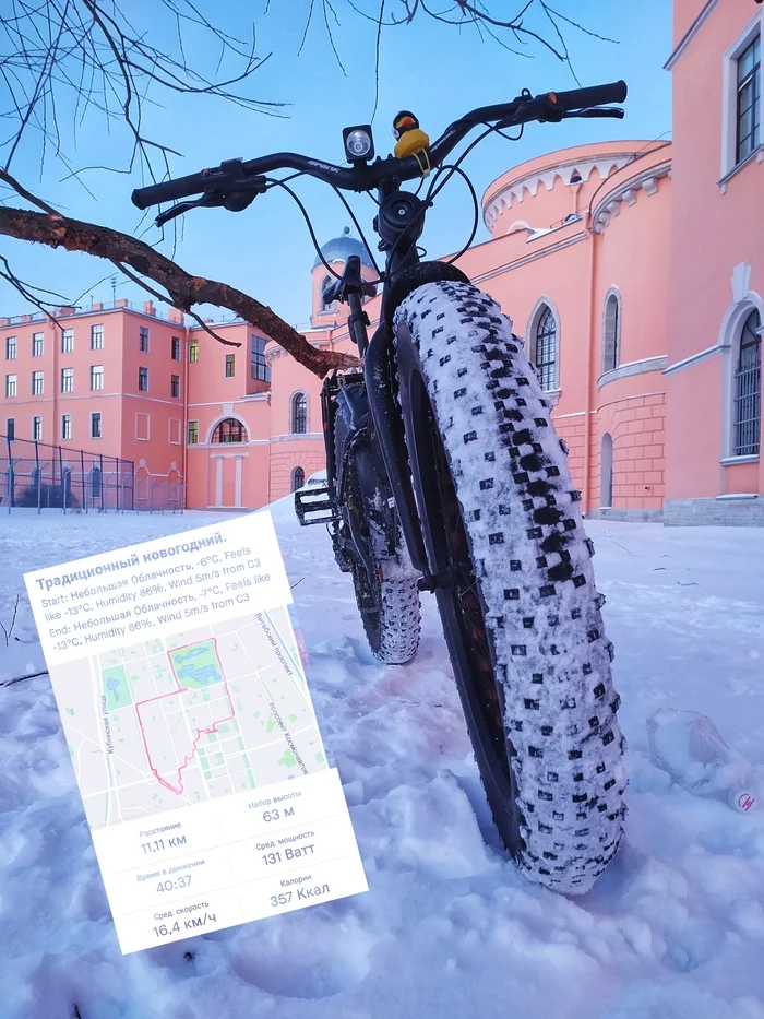 First small ride in 2022 - My, Saint Petersburg, Fatbike, A bike, Winter, New Year, Snow, 2022, North