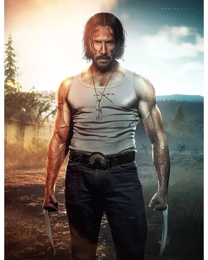 Keanu Reeves as Wolverine - Keanu Reeves, Wolverine (X-Men), Actors and actresses, Art, Marvel