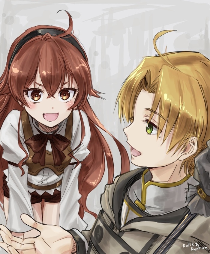    , Anime Art, , Eris Boreas Greyrat, Mushoku tensei, Rudeus Greyrat