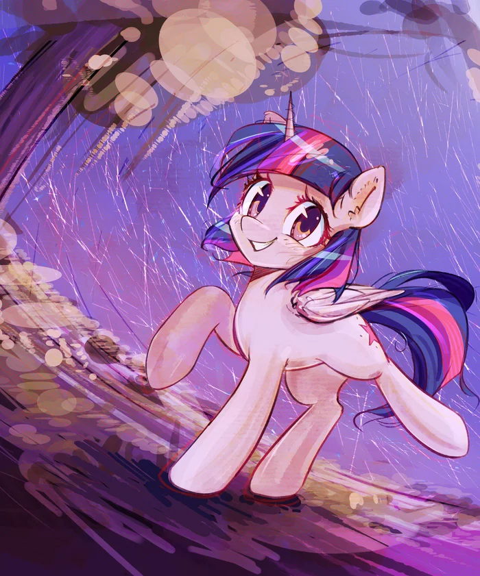 Баклажаново, возможны осадки в виде книг - Арт, My Little Pony, PonyArt, Twilight sparkle, Mirroredsea, Длиннопост