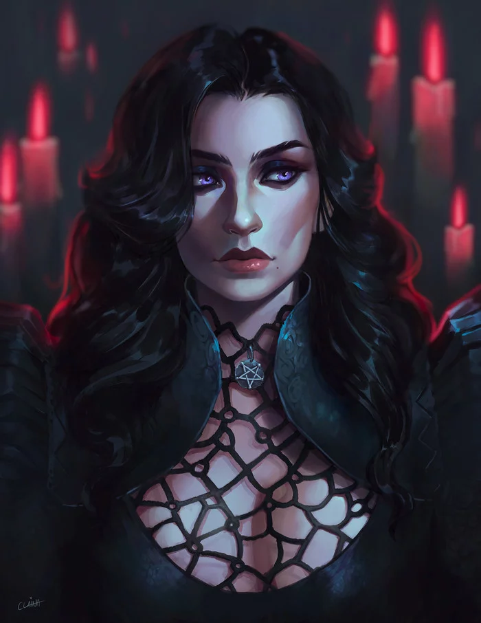 Tart gooseberries, sweet lilacs ... - Drawing, Witcher, Yennefer, Witch, Girls, Art