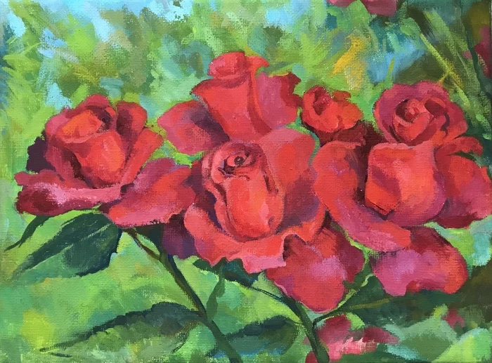 Rosettes - My, Luboff00, Tempera, Painting, the Rose