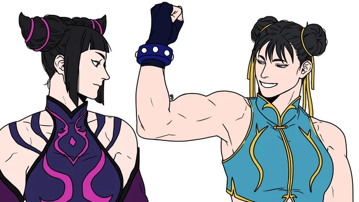 Can I feel it? Certainly - Girls, Strong girl, Sports girls, Art, Comics, Muscleart, Street fighter, EFD, Chun-Li, Juri, Longpost