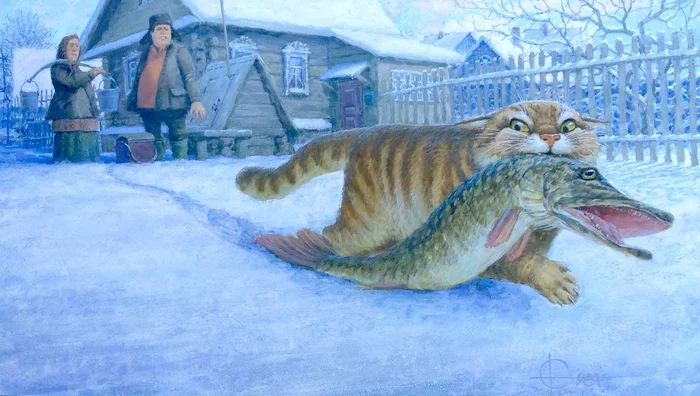 Boasted - cat, A fish, Pike, Painting, Do you sell fish?, Pets