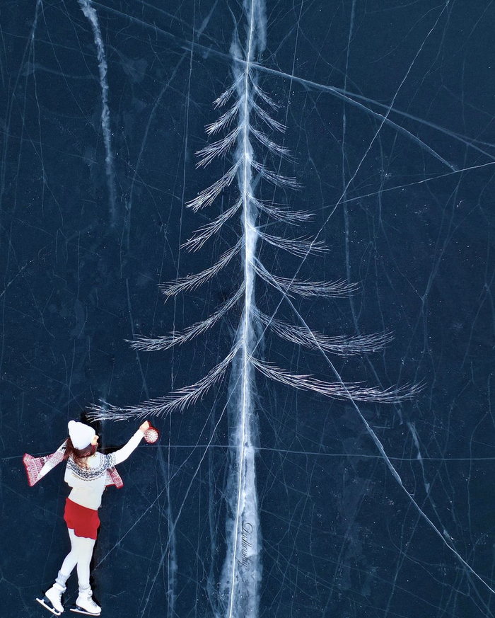 На льду родилась ёлочка