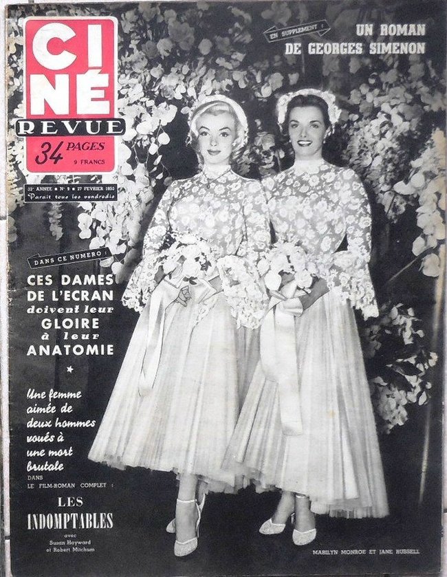 Marilyn Monroe on the covers of magazines (XXXIV) Cycle Magnificent Marilyn issue 754 - Cycle, Gorgeous, Marilyn Monroe, Actors and actresses, Celebrities, Blonde, Magazine, Cover, Girls, Belgium, 1953, Black and white photo