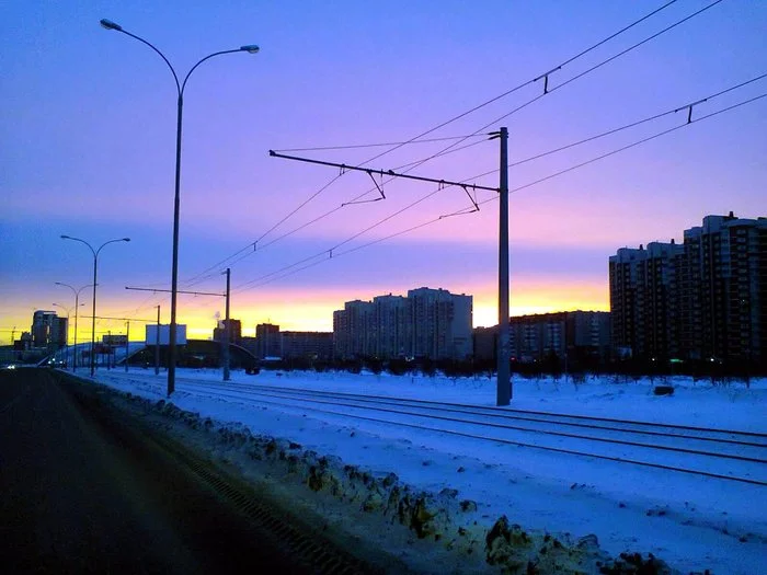 Morning Street - My, Morning, dawn, Field, Sky