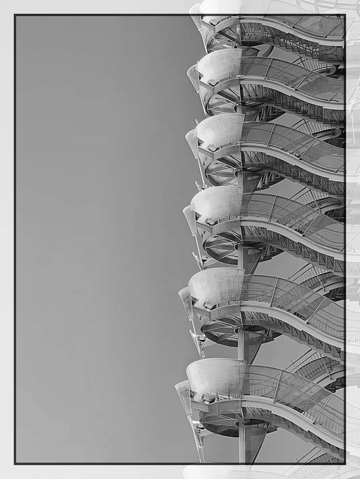 Architecture - Black and white photo, Architecture, Stairs, Balcony, My