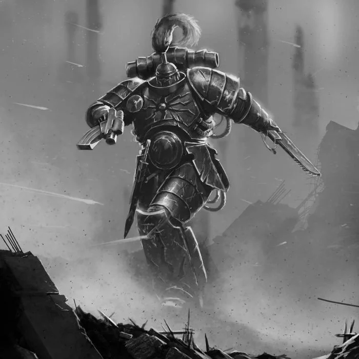 Wh40k Art by Oscar Obando - Oscar Obando, Wh Art, Warhammer 40k, Adeptus Astartes, Thunder Warriors, Chaos space marines, Drawing process, Video, Longpost