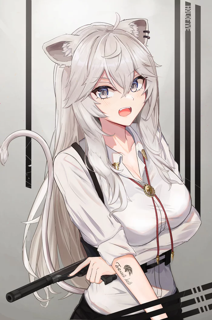 Shishiro botan - Anime, Anime art, Hololive, Shishiro botan, Animal ears, Virtual youtuber