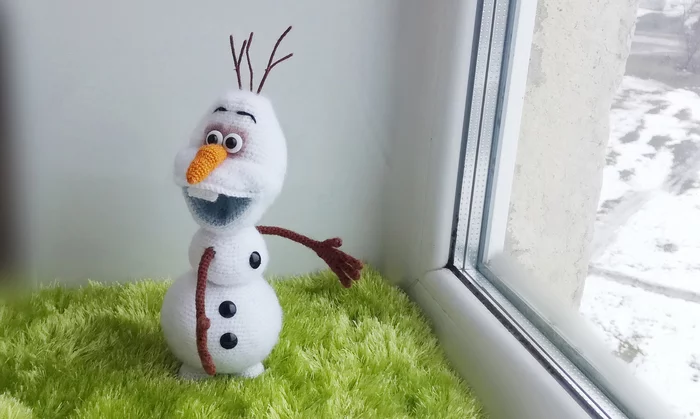 Snowman Olaf - My, Needlework without process, Needlework, With your own hands, Knitted toys, Knitting, snowman, Olaf