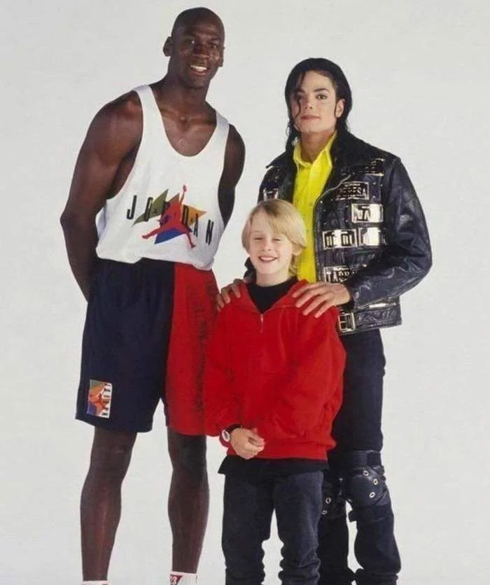 The Three Michaels - Michael Jordan, Macaulay Culkin, Michael Jackson, Old photo, Repeat