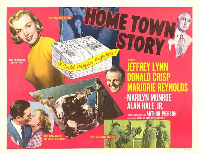 Marilyn Monroe in the movie In The Hometown (X) Cycle The Magnificent Marilyn episode 761 - Cycle, Gorgeous, Marilyn Monroe, Actors and actresses, Celebrities, Blonde, 50th, Movies, Hollywood, USA, Hollywood golden age, 1951, Poster, Movie Posters