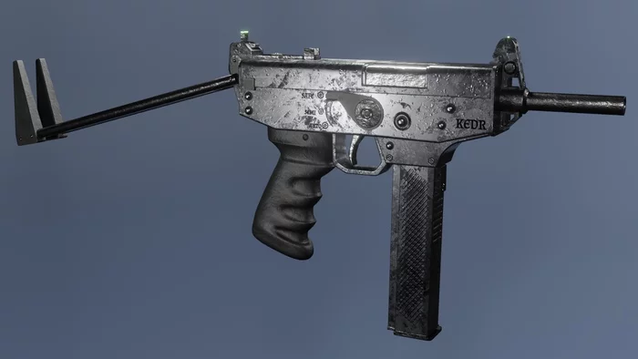 Submachine gun Cedar - My, Weapon, Submachine gun, Blender, Substance painter, Cedar, 3D modeling, 3D, Graphics, Computer graphics, Gamedev, Longpost