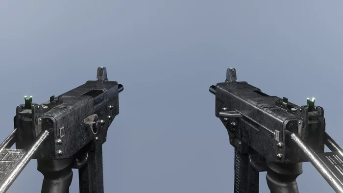 Submachine gun Cedar - Longpost, Gamedev, Computer graphics, Graphics, 3D, 3D modeling, Cedar, Substance painter, Blender, Submachine gun, Weapon, My