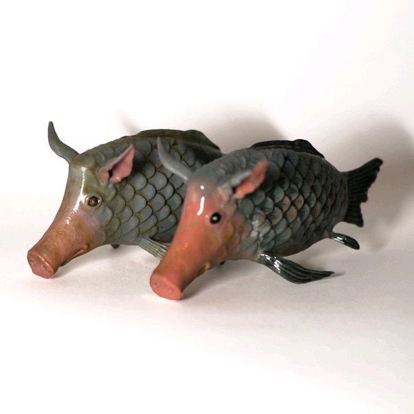 Pig carrage! - My, Polymer clay, Лепка, Needlework without process, Author's toy, Figurines, Longpost