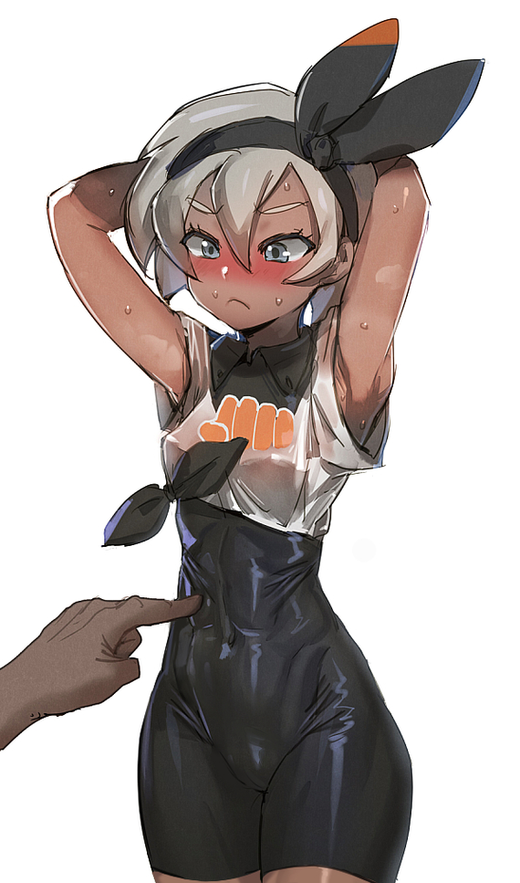 Stronger Bi - NSFW, Pokemon, Bea, Anime art, Strong girl, Muscleart, Sweat, Armpits, Bow