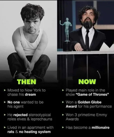 Believe in a dream - Peter Dinklage, Dream, Dreams Come True, Tenacity, Work, Talent, Luck