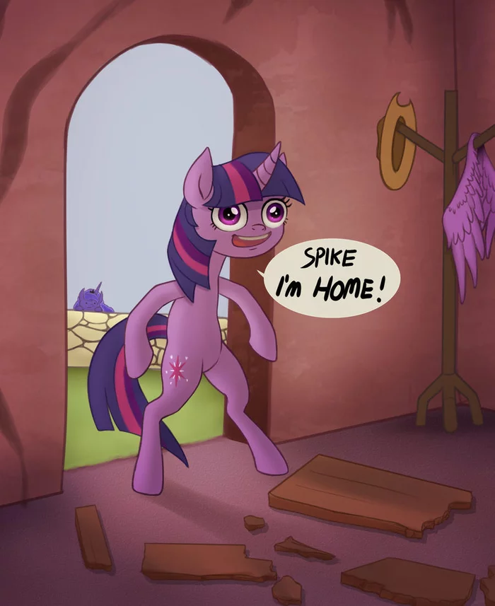 SPIKE, I'M HOME! - My little pony, Twilight sparkle, Princess luna, Zetamad