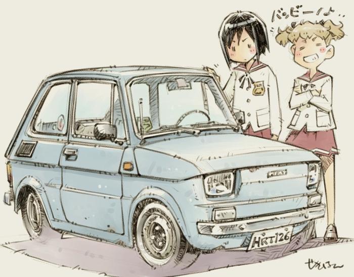 FIAT 126 , Anime Art, Original Character, Fiat, Pixiv, 