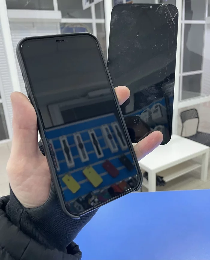 Replacing the Feng Shui Display on the iPhone 12 Pro Max - My, Repair, Ремонт телефона, Repair iPhone, Screen replacement, Syzran, Longpost