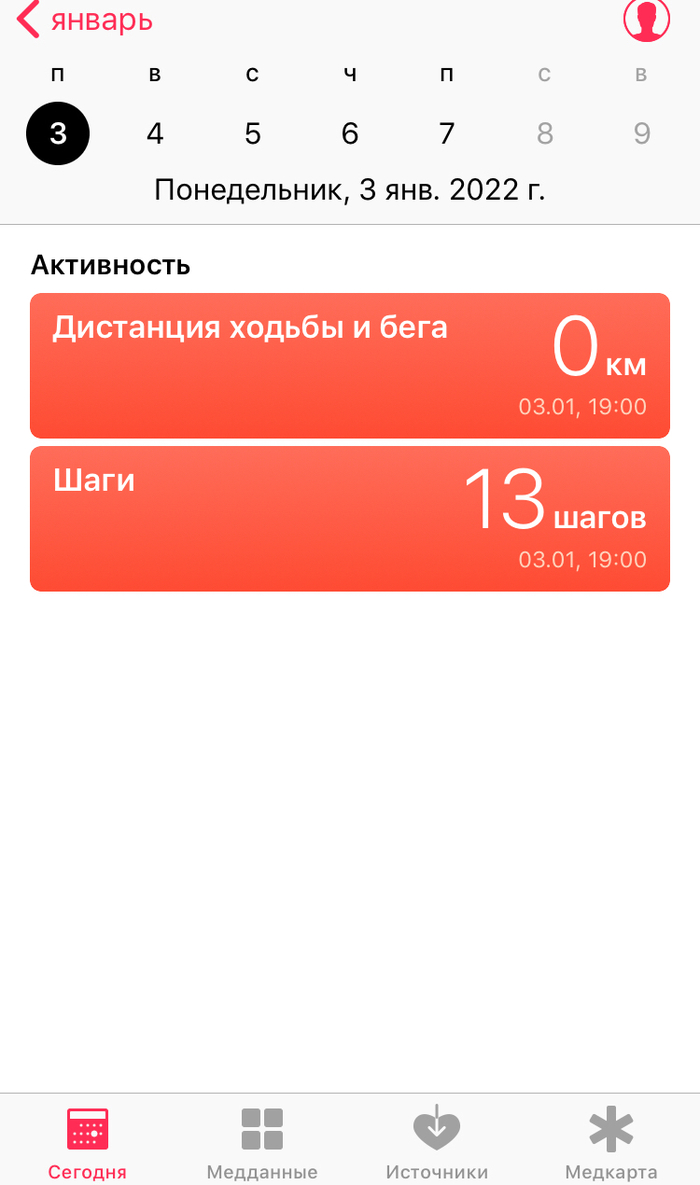 Я был слишком активным в этот день. Много гулял...