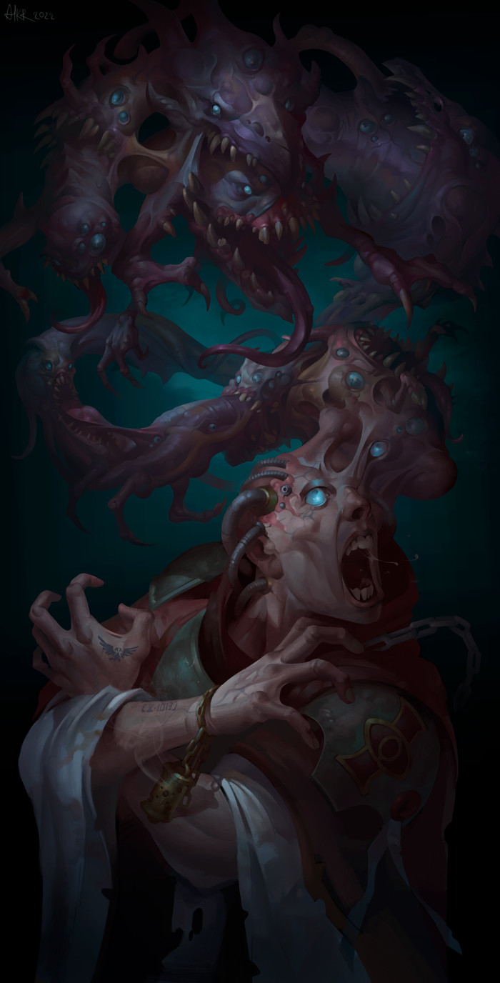 Possessed Psyker by Alexey Kruglov Alexey Kruglov, Warhammer 40k, Wh Art, , Chaos Daemons