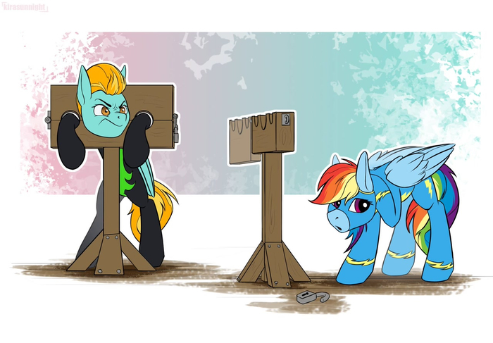   My Little Pony, Rainbow Dash, Lightning Dust, Kirasunnight