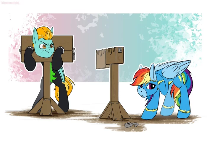 Punishment of the Wanderbolts - My little pony, Rainbow dash, Lightning dust, Kirasunnight